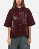 Ed Hardy Ghost Tattoo Button Up Shirt Plum