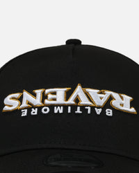 New Era Baltimore Ravens 'Upside Down Logo' 9FORTY A-Frame Snapback Black