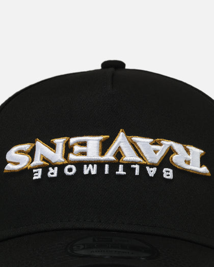 New Era Baltimore Ravens 'Upside Down Logo' 9FORTY A-Frame Snapback Black