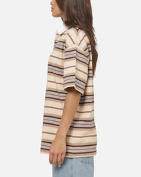Vouseti Post Game Polo Shirt Latte Multi Stripe