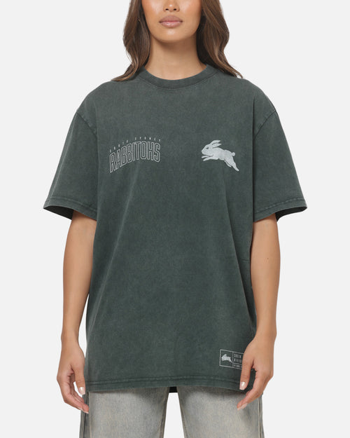 Bleacher Athletic South Sydney Rabbitohs NRL Attrition Washed T-Shirt Green