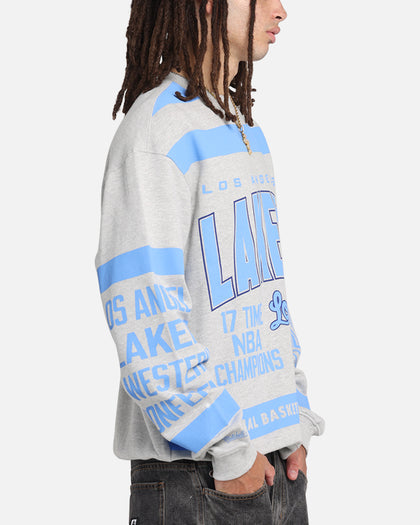 Mitchell & Ness Los Angeles Lakers Letterform Crewneck Grey Marle