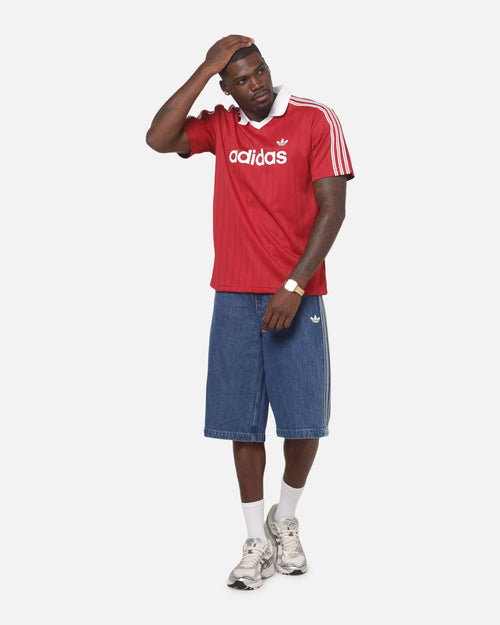 Adidas Drop Needle Pinstripe Jersey Red