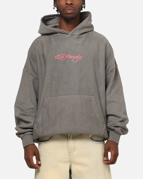 Ed Hardy Boom Hoodie Washed Charcoal