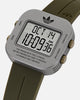 Adidas Gunmetal Aluminum Case Dial Green Silicone Strap Watch Green