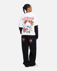 Ed Hardy Skull Layered Long Sleeve T-Shirt White