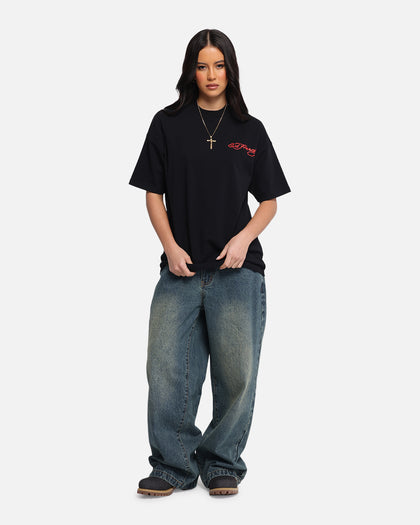 Ed Hardy Oversized Panther T-Shirt Black