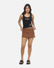 Ed Hardy Women's Waxed Denim Skirt Dirty Denim