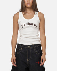 Ed Hardy Women's Frayed Tank White