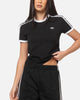 Adidas Women's 3 Stripe Slim T-Shirt Black/White