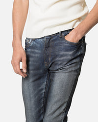 MNML X385 Skinny Stacked Denim Jean Blue