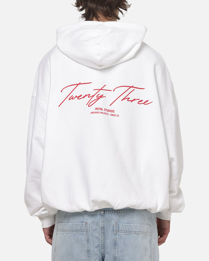 XXIII Script Hoodie White/Red