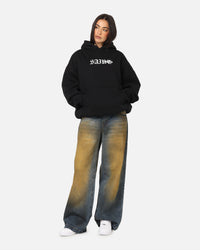 Saint Morta Gothic Stack Boxy Hoodie Black