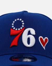 New Era Philadelphia 76ers 'Team Color Hearts' 9FORTY A-Frame Snapback Official Team Color