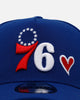 New Era Philadelphia 76ers 'Team Color Hearts' 9FORTY A-Frame Snapback Official Team Color