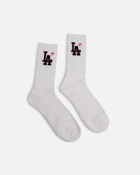 Pro Compression Los Angeles Dodgers Heart Crew Sock White