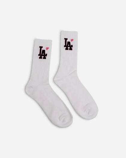 Pro Compression Los Angeles Dodgers Heart Crew Sock White