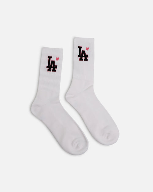 Pro Compression Los Angeles Dodgers Heart Crew Sock White