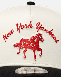 New Era New York Yankees 'Galloping Horse' 9FORTY A-Frame Snapback White/Black