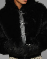 Loiter Eastern Bloc Fur Jacket Black