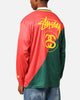 Stüssy Football Polo Long Sleeve T-Shirt Red/Green