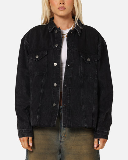 Saint Morta Daggers Cutoff Denim Jacket Vintage Black
