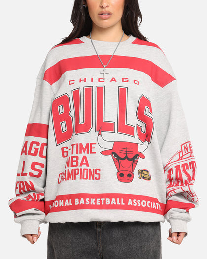 Mitchell & Ness Chicago Bulls Letterform Crewneck Grey Marle/Official Team Color