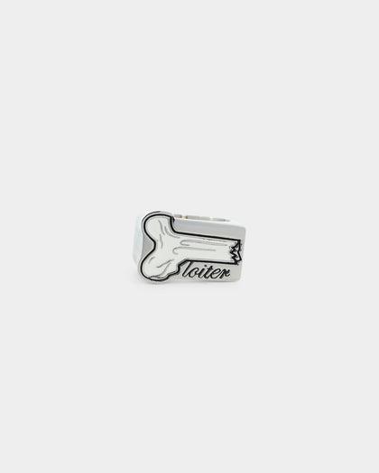 Loiter Breaking Bones Ring Silver/Black