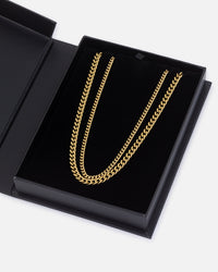Saint Morta Duo Cuban Chain Set Gold