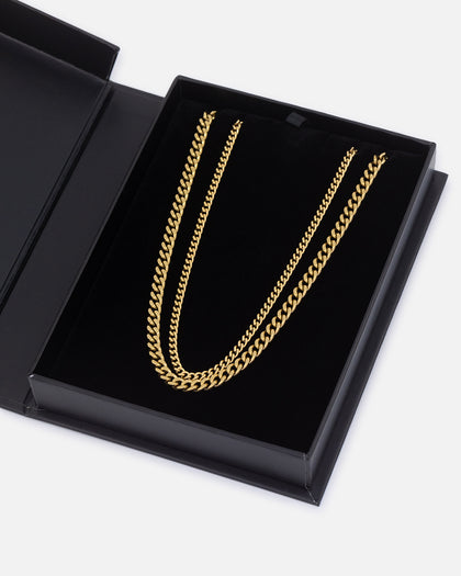 Saint Morta Duo Cuban Chain Set Gold