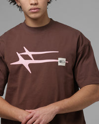 Loiter Hybrid Premium T-Shirt Brown/Pink