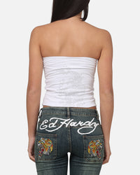 Ed Hardy Women's Dragon Boob Tube White