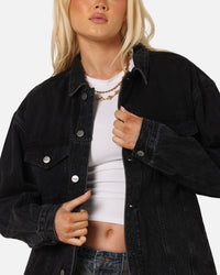 Saint Morta Daggers Cutoff Denim Jacket Vintage Black