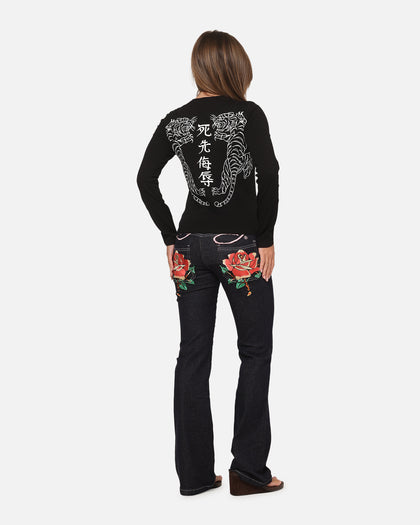 Ed Hardy Women's Tiger Long Sleeve T-Shirt Black