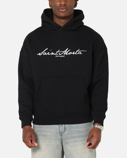 Saint Morta Scripture Boxy Hoodie Black