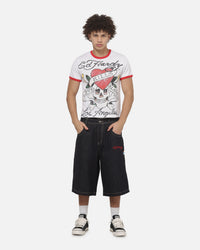 Ed Hardy Love Kills Slowly Ringer T-Shirt White