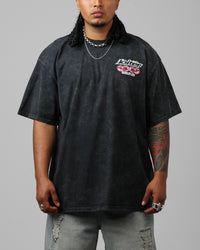 Loiter Cherry Pick Drop T-Shirt Black Acidwash