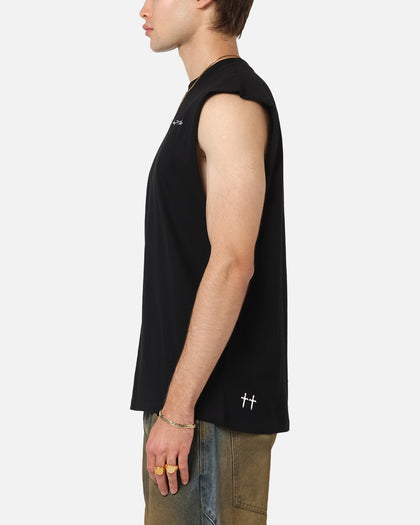 Saint Morta Scription Oversized Muscle T-Shirt Black