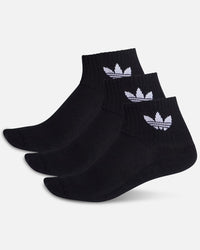 Adidas Quarter Socks 3 Pack Black