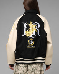 Loiter Heaven Varsity Jacket Black/Off White