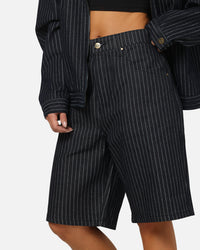 Carre Solace Baggy Jorts Navy Pinstripe