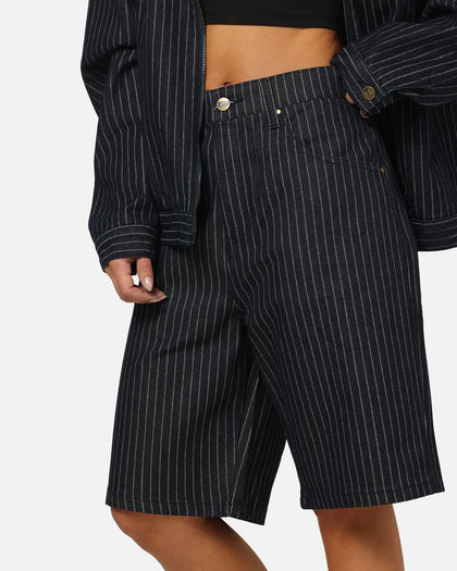Carre Solace Baggy Jorts Navy Pinstripe