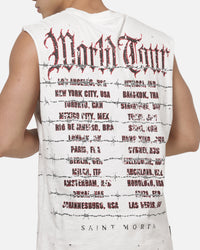 Saint Morta World Tour Oversized Muscle T-Shirt Off White