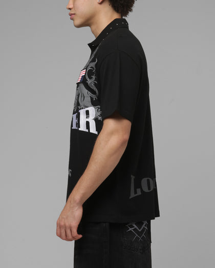 Loiter United Polo T-Shirt Black