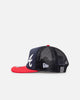 New Era Atlanta Braves 'Puff Print' Pre-Curved Golfer Trucker Snapback Navy/Scarlet