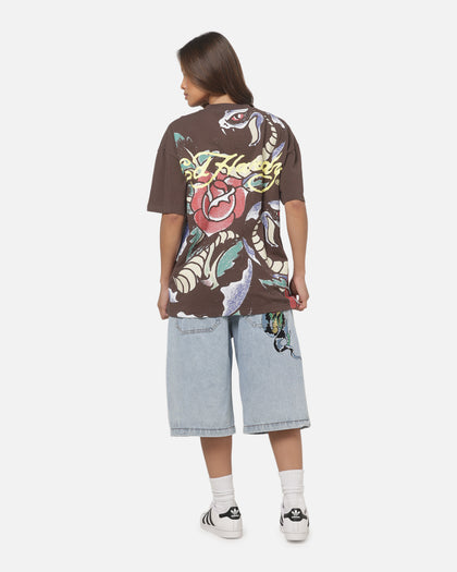 Ed Hardy Serpent T-Shirt Washed Brown