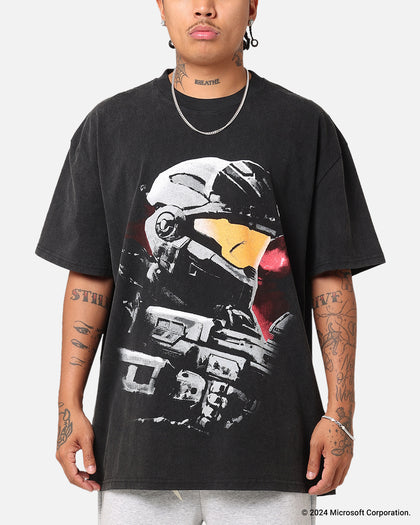 73Studio X Halo Halo Reach Vintage T-Shirt Black Acidwash