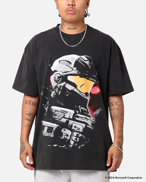 73Studio X Halo Halo Reach Vintage T-Shirt Black Acidwash