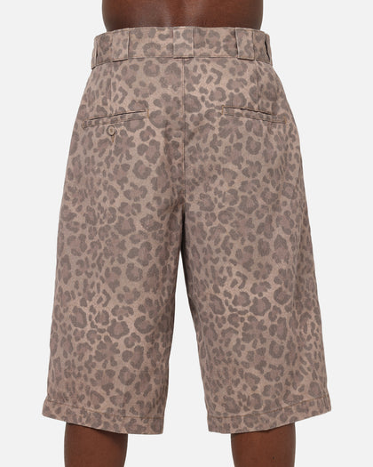 Playboy All Over Print Shorts Leopard Beige