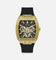 Guess Mainline Phoenix Frost Gold And Black Silicone Bracelet Watch Black/Gold